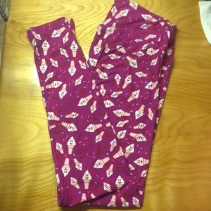 New LuLaRoe Summer Ice Cream Cone Leggings, NWT/OS